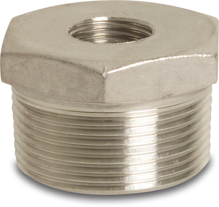 Profec Nr. 241 Reducer bush stainless steel 316 1 1/2" x 1 1/4" male thread x female thread 16bar
